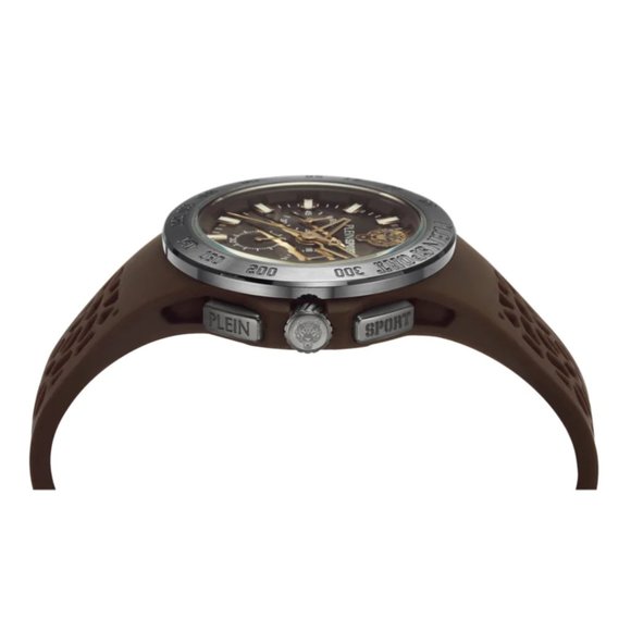 Plein Sport Mens Performance Brown Strap Watch - Picture 2 of 4